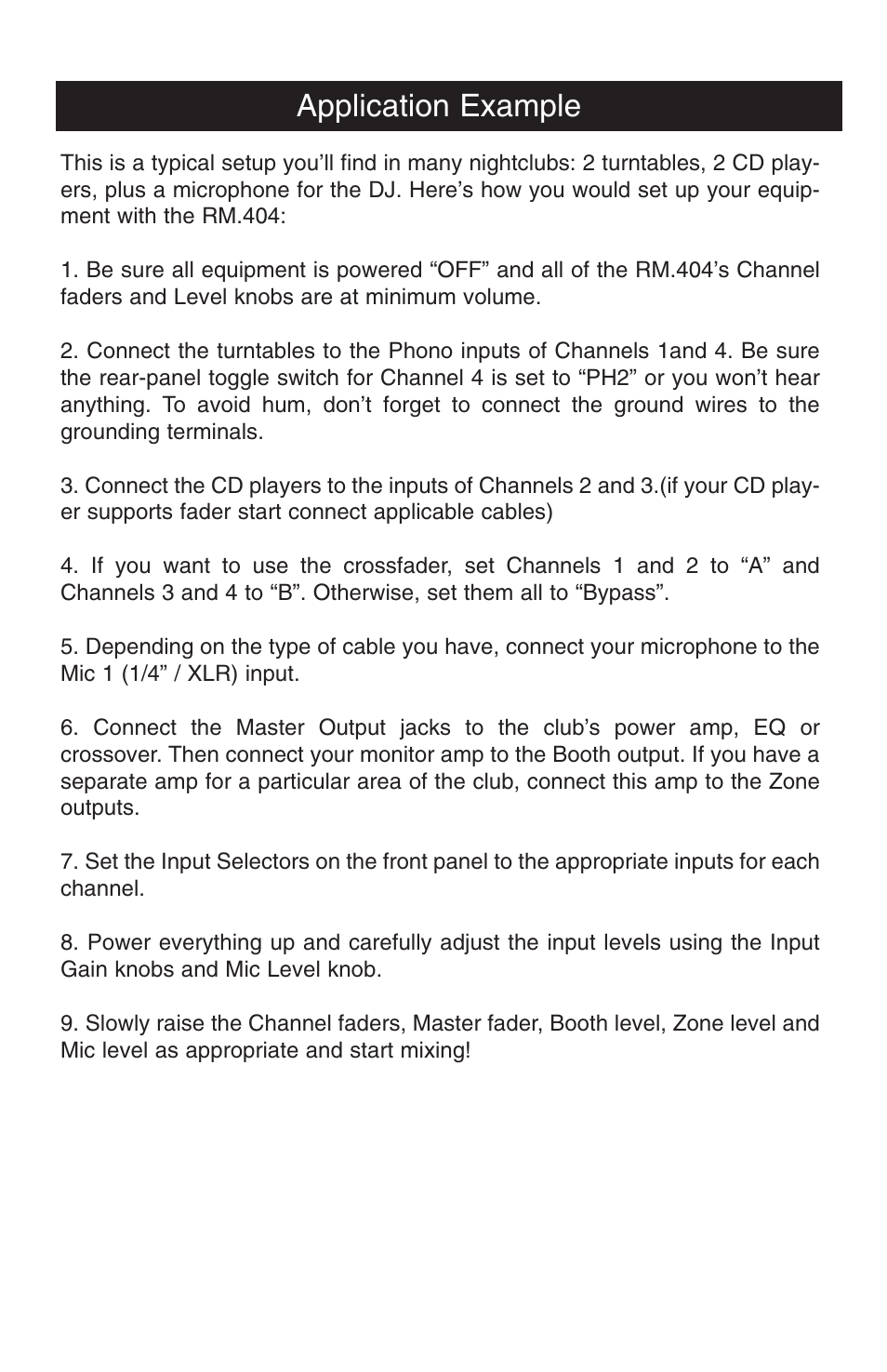 Application example | Stanton RM.404 User Manual | Page 17 / 22