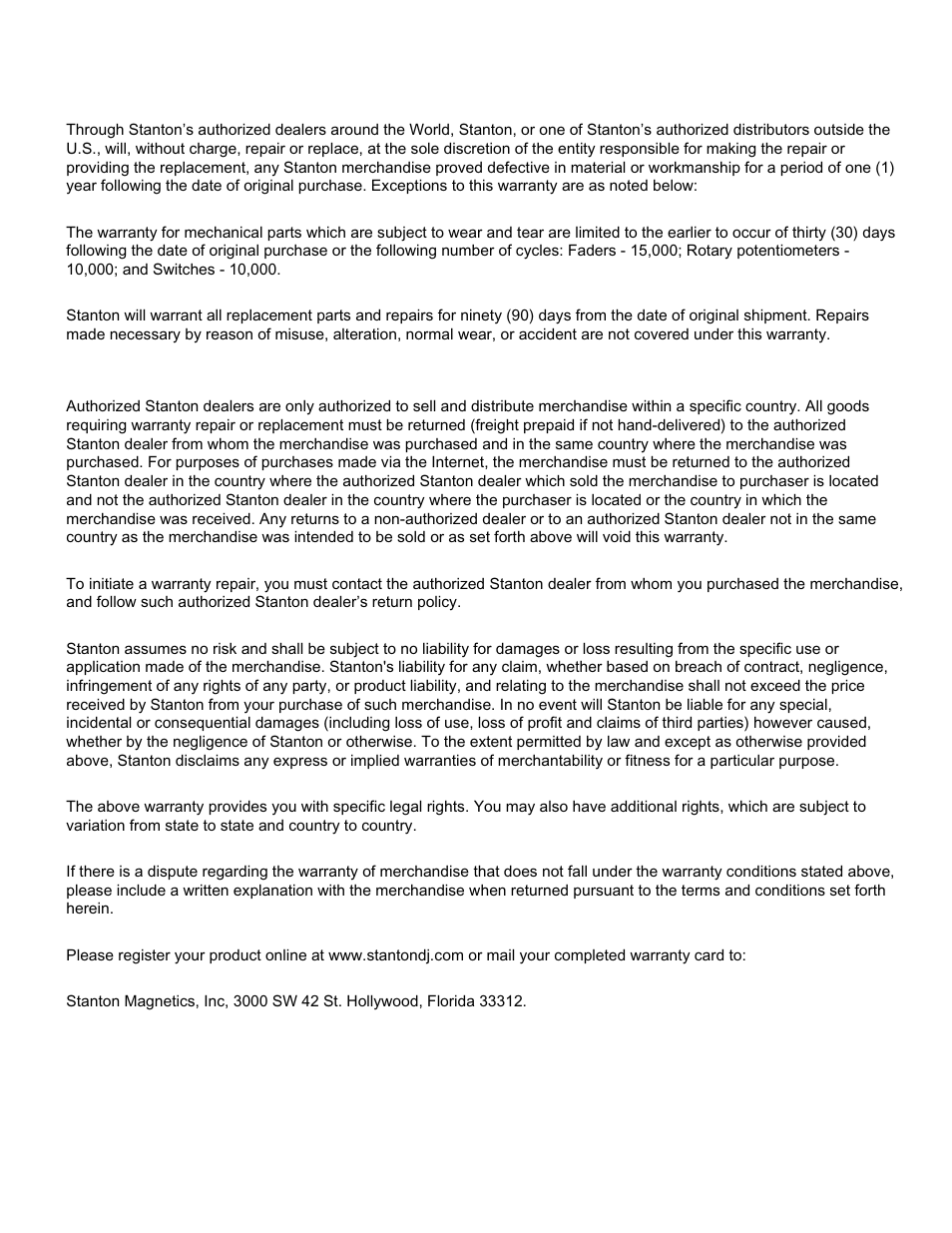 Stanton C.400 User Manual | Page 10 / 10