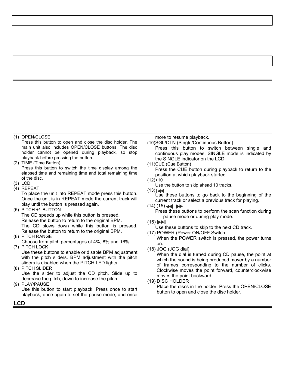 Preparations, Names and functions | Stanton C.400 User Manual | Page 5 / 10