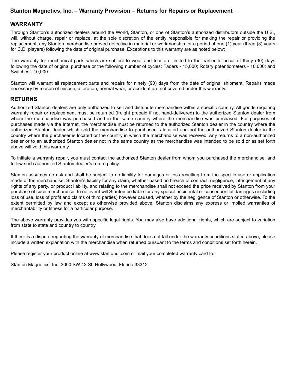 Stanton STR8-150 User Manual | Page 6 / 9