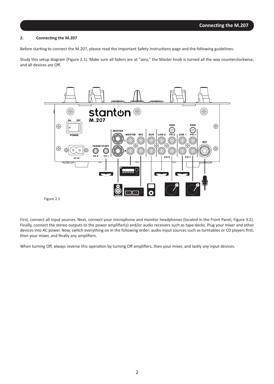 Connecting the m.207 | Stanton M.207 User Manual | Page 5 / 28