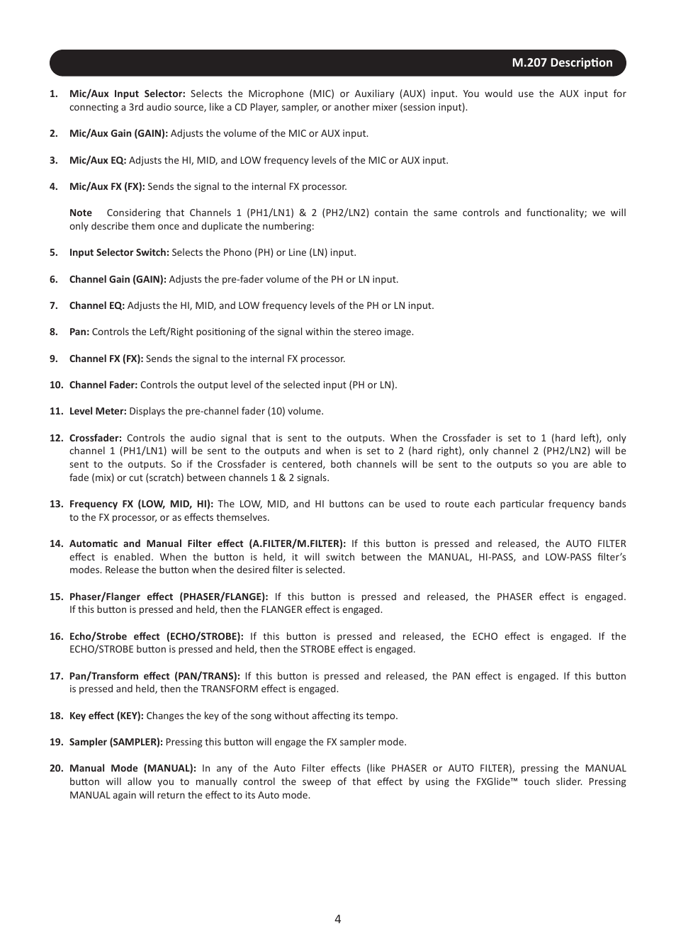 Stanton M.207 User Manual | Page 7 / 28