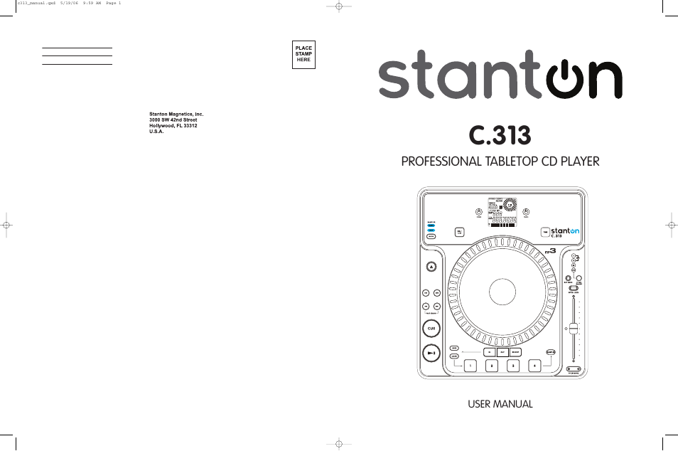Stanton C.313 User Manual | 10 pages