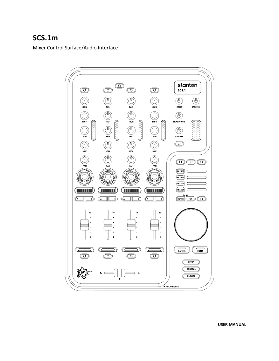 Stanton Mixer Control Surface/Audio Interface SCS.1m User Manual | 54 pages