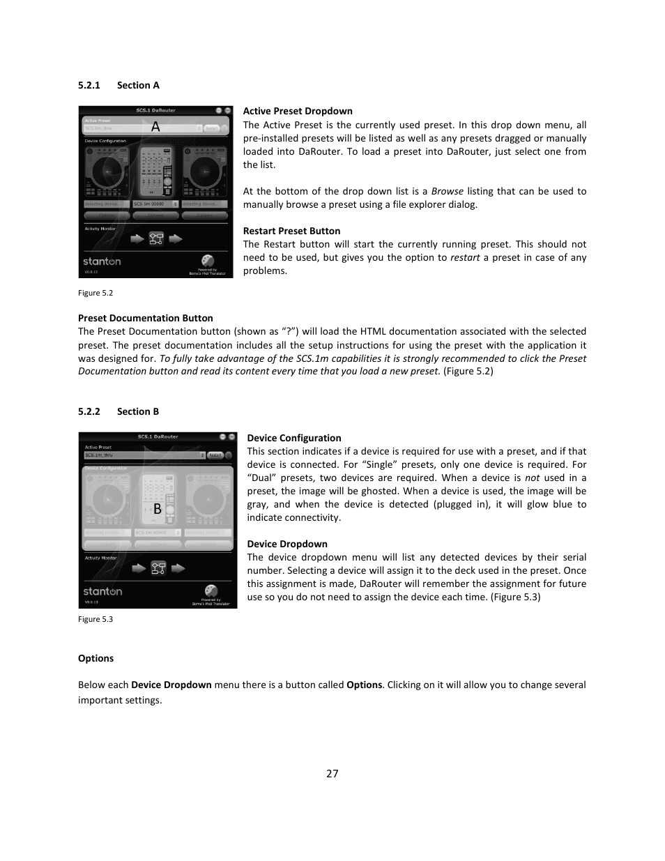 1 section a, 2 section b | Stanton Mixer Control Surface/Audio Interface SCS.1m User Manual | Page 30 / 54