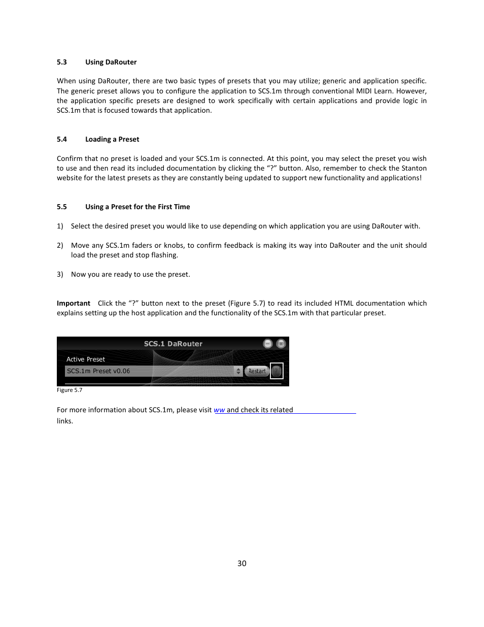 3 using darouter, 4 loading a preset, 5 using a preset for the first time | Stanton Mixer Control Surface/Audio Interface SCS.1m User Manual | Page 33 / 54
