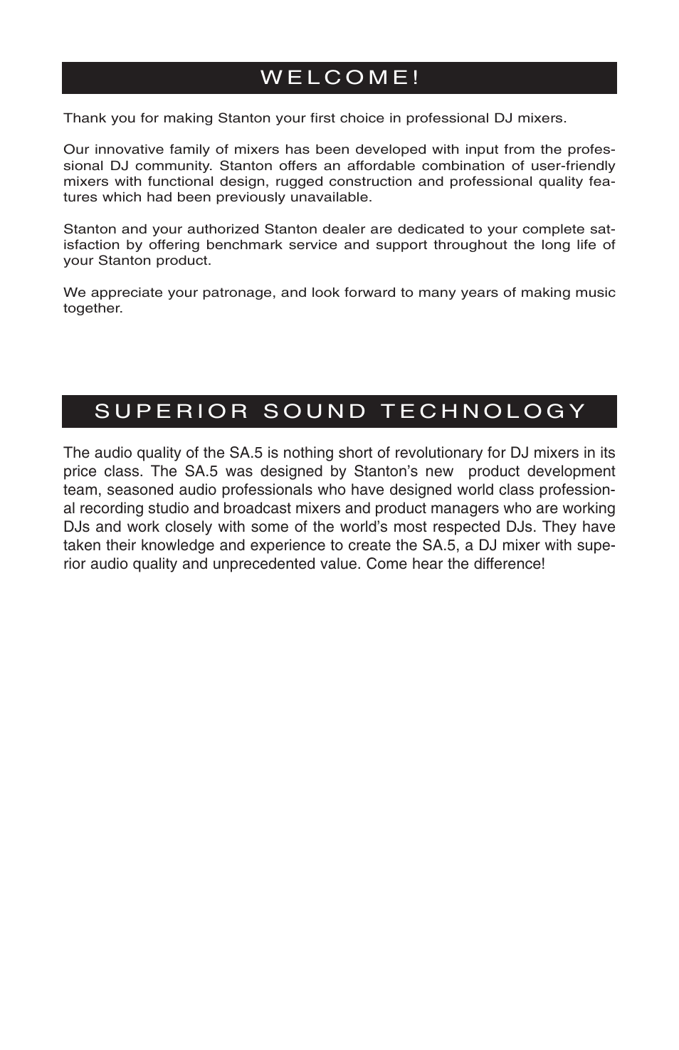 Stanton SA.5 User Manual | Page 2 / 12