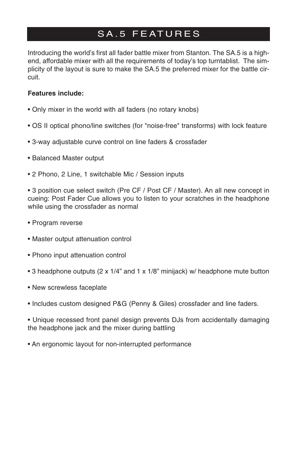 Stanton SA.5 User Manual | Page 4 / 12