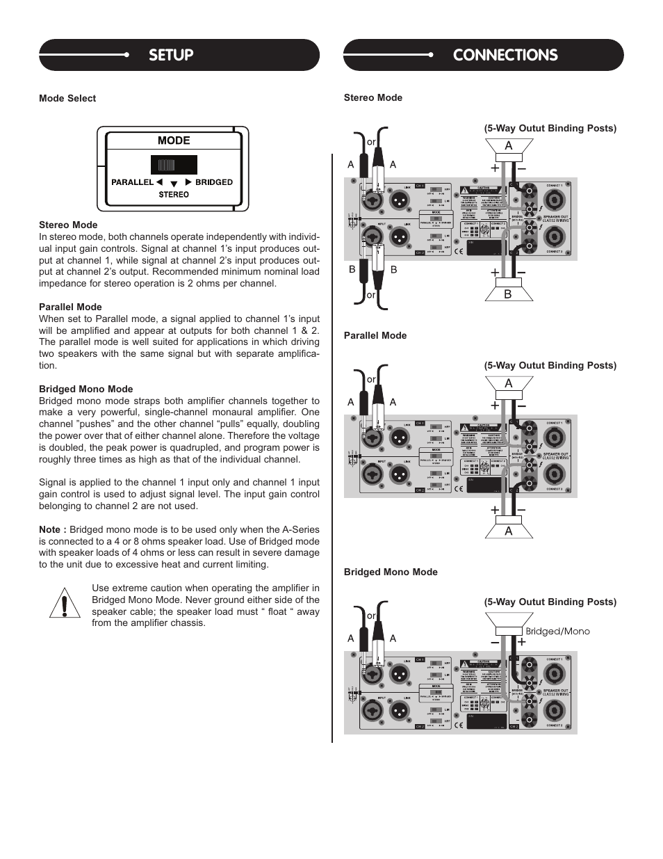 Connections, Setup | Stanton A.2800 User Manual | Page 7 / 16