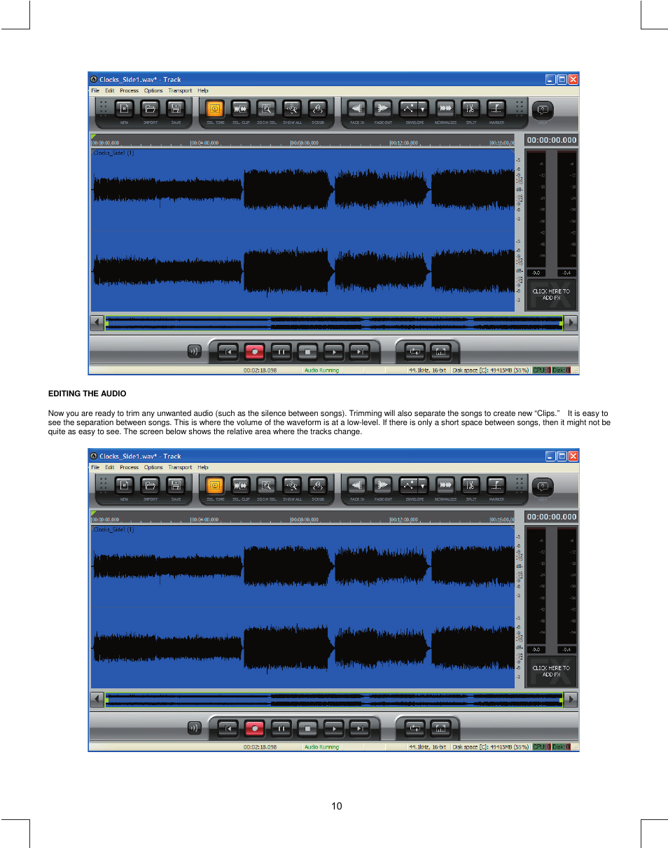 Editing the audio | Stanton T.55 USB User Manual | Page 10 / 20