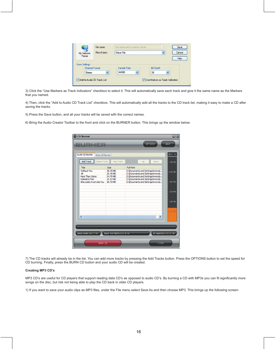 Creating mp3 cds | Stanton T.55 USB User Manual | Page 16 / 20