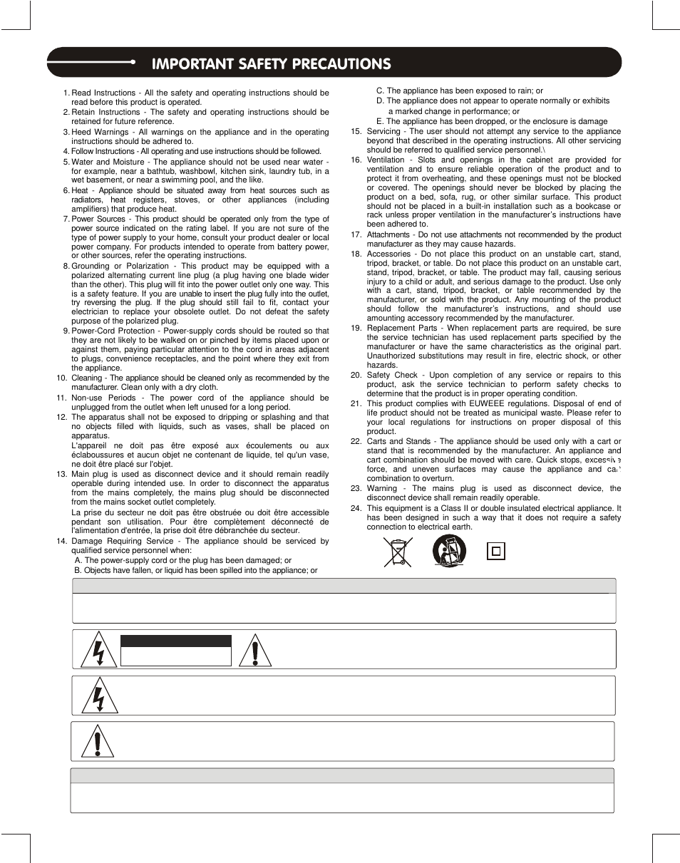 Important safety precautions | Stanton T.55 USB User Manual | Page 2 / 20