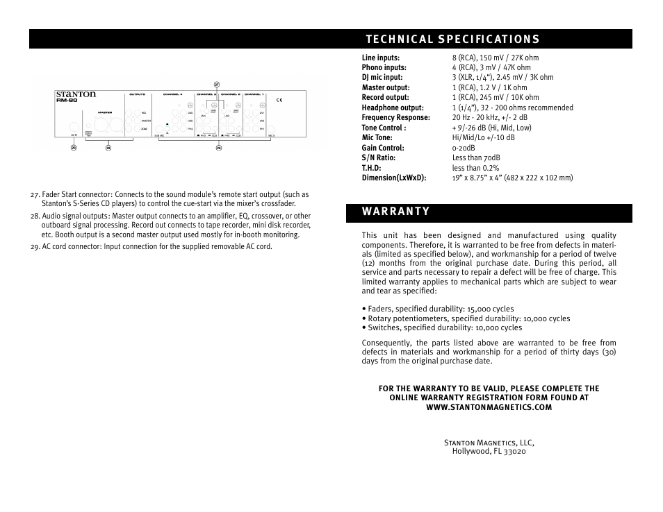 Stanton RM-80 User Manual | Page 4 / 4