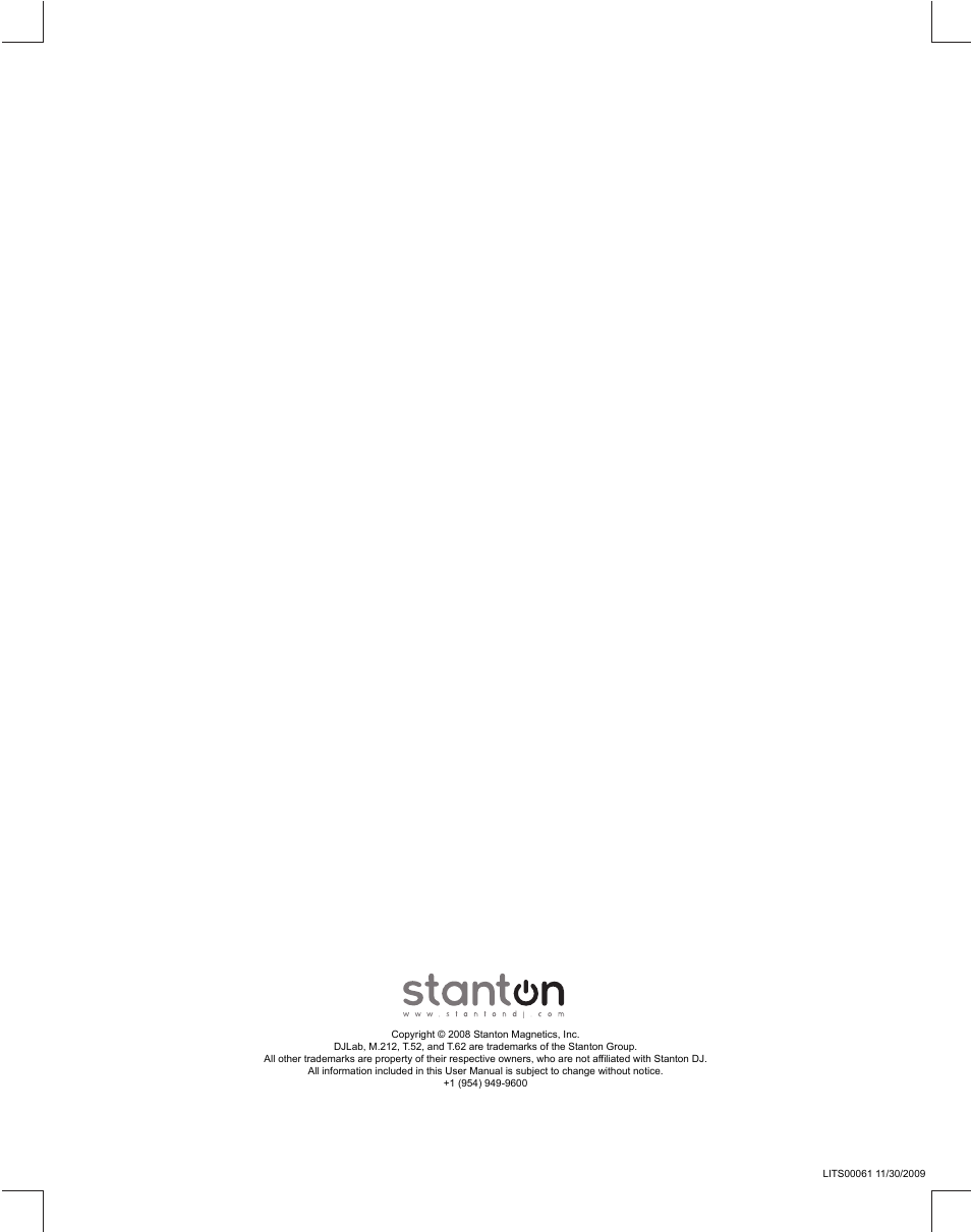 Stanton DJLAB 2.1 User Manual | Page 12 / 12