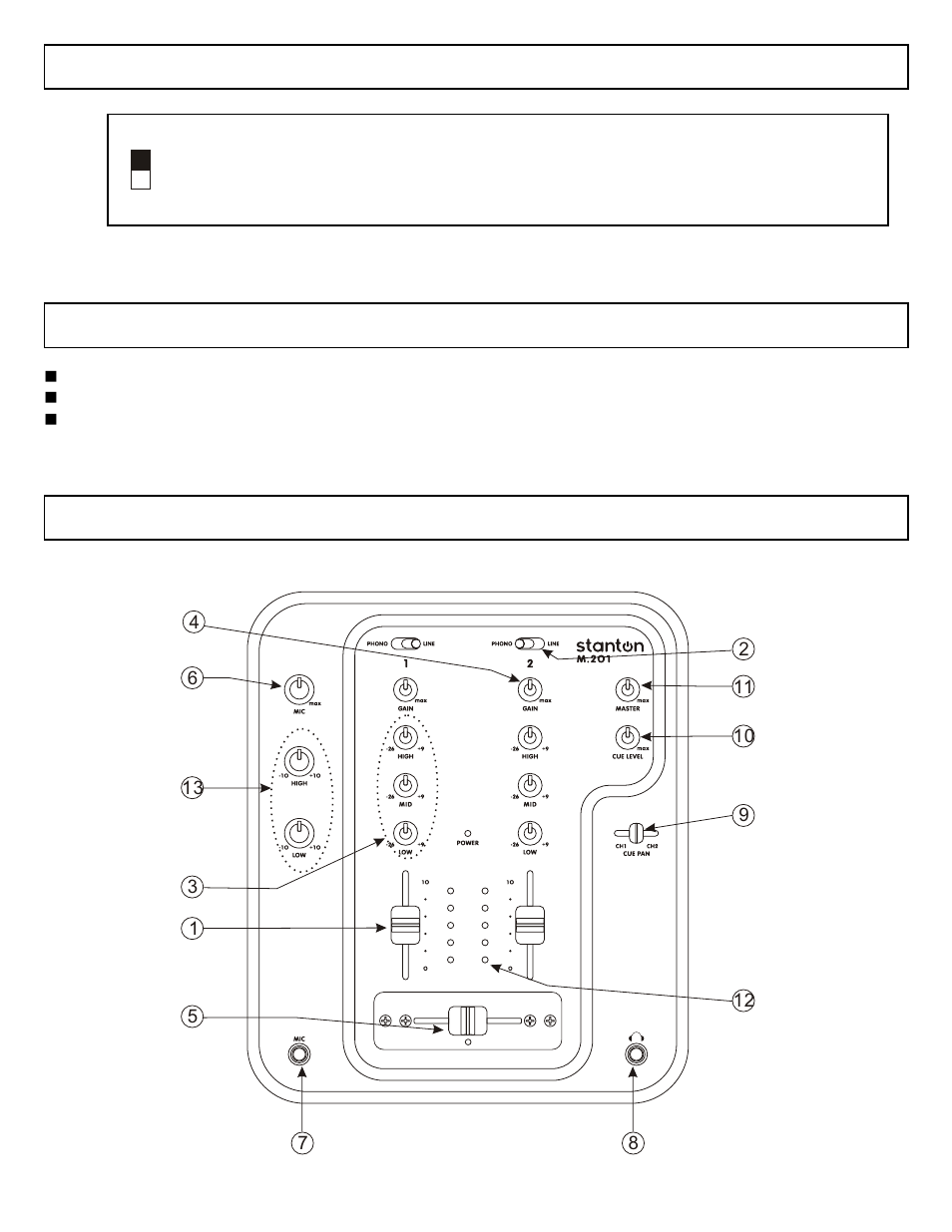 Line voltage selection, M.201 features, M.201 contents | Stanton DJLab.2 User Manual | Page 3 / 13