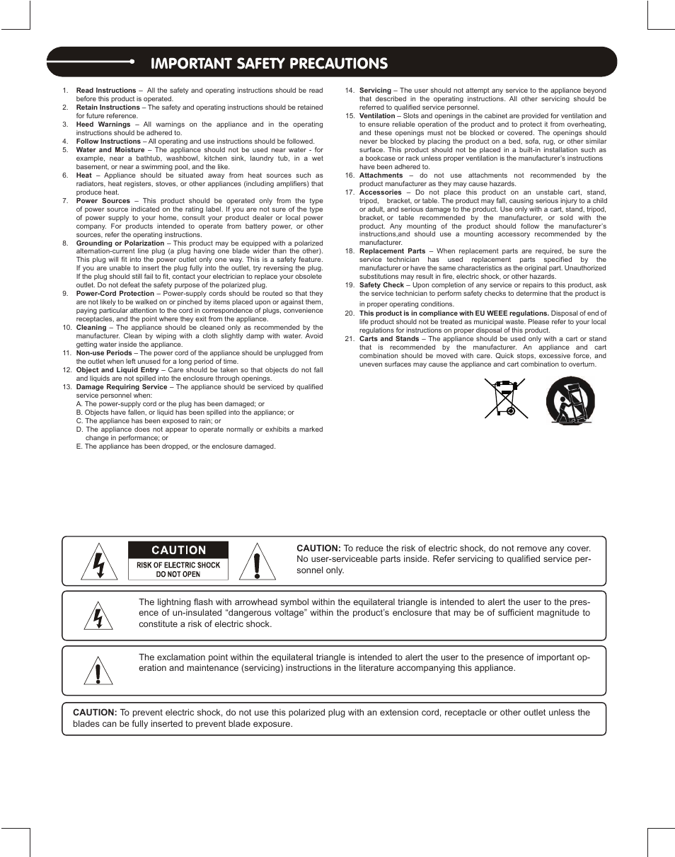 Important safety precautions, M.212 | Stanton Complete DJ System DJLab 1.1 User Manual | Page 2 / 12