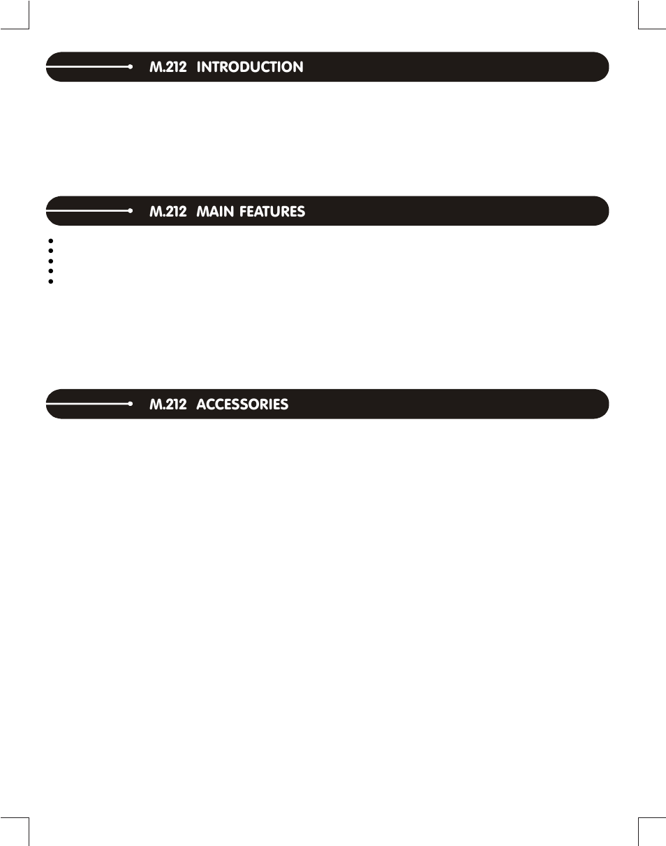 M.212 introduction, M.212 main features, M.212 accessories | Stanton Complete DJ System DJLab 1.1 User Manual | Page 3 / 12