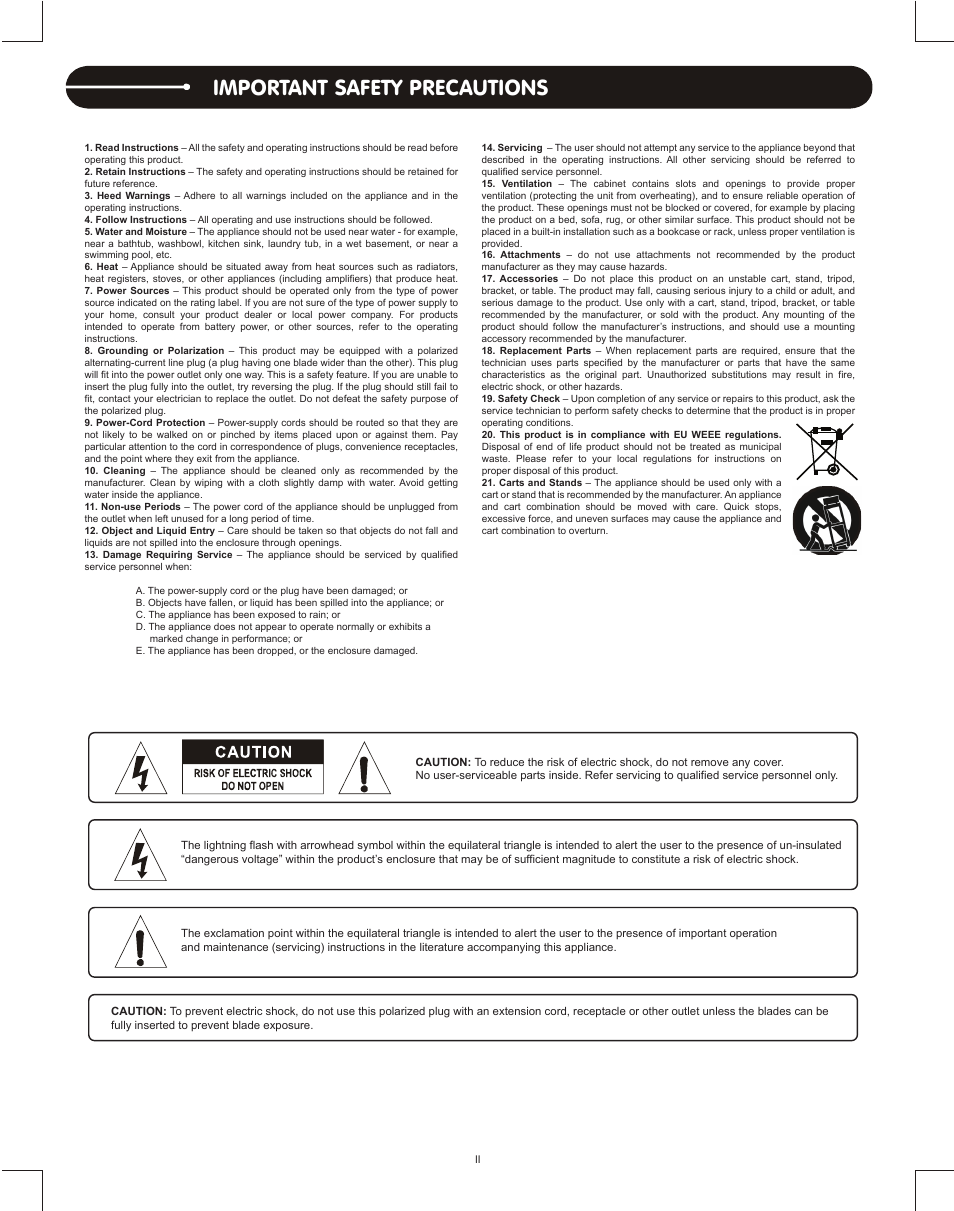 Important safety precautions | Stanton DJLAB 1.1 User Manual | Page 2 / 12
