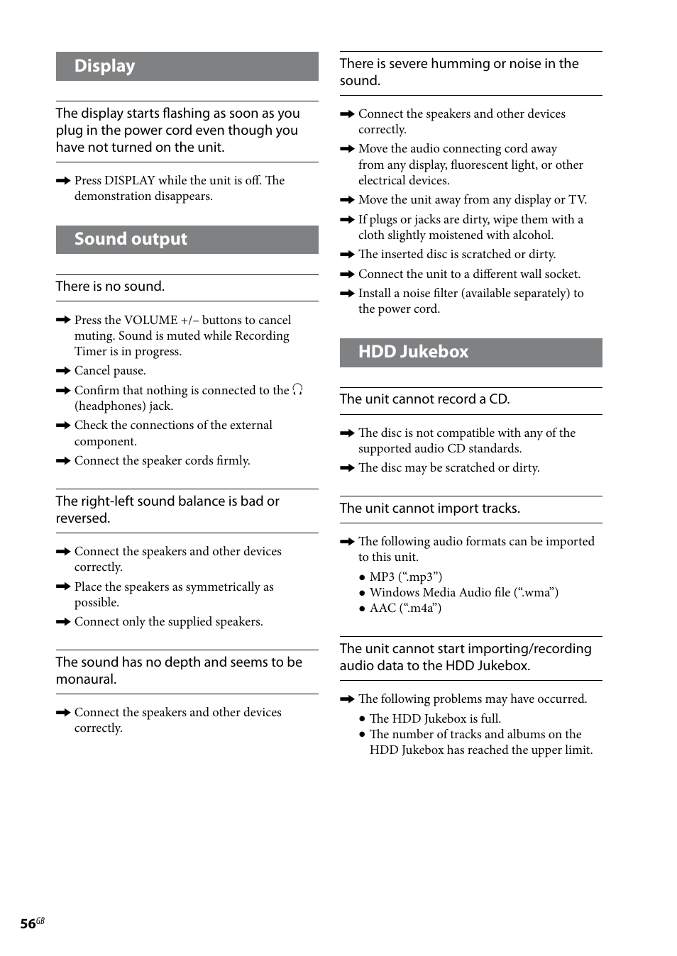 Display, Sound output, Hdd jukebox | Sony Ericsson NAS-E35HD User Manual | Page 56 / 76