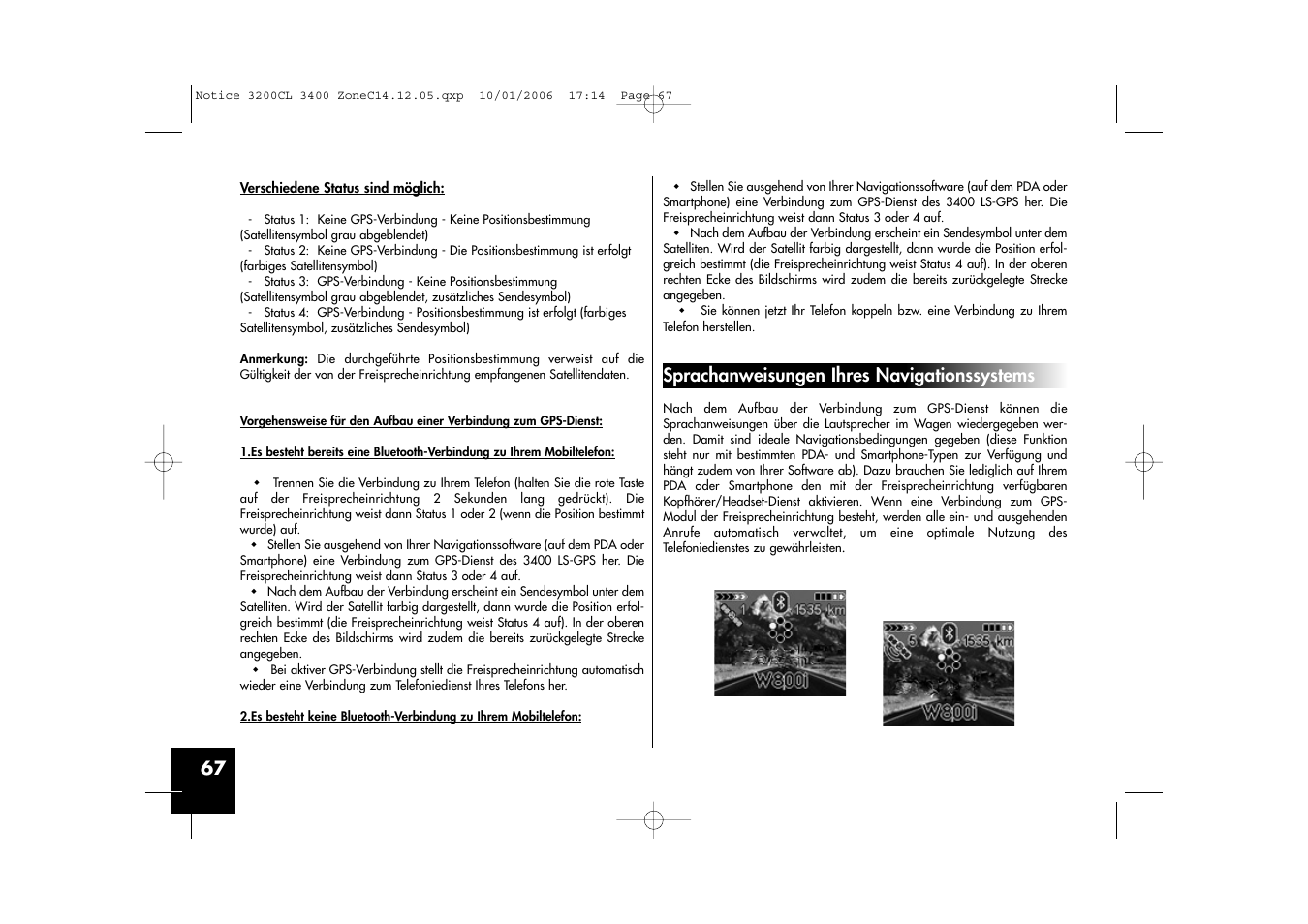 Sprachanweisungen ihres navigationssystems | Sony Ericsson 3200 LS-Color User Manual | Page 67 / 80