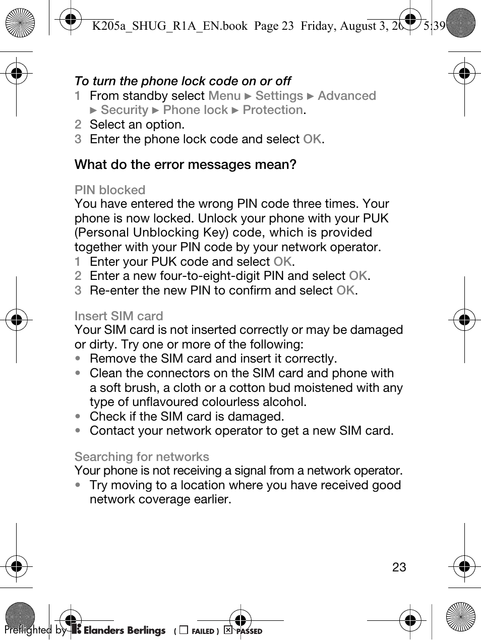 Sony Ericsson K205 User Manual | Page 25 / 48