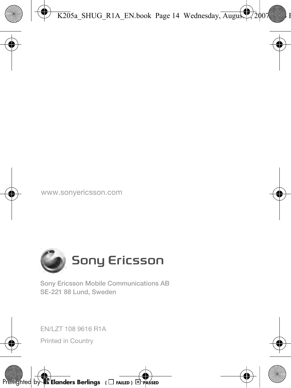 Sony Ericsson K205 User Manual | Page 48 / 48