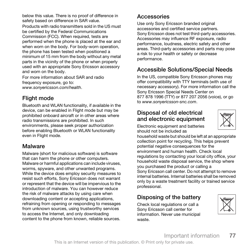 Sony Ericsson Cyber-shot C905 User Manual | Page 79 / 88