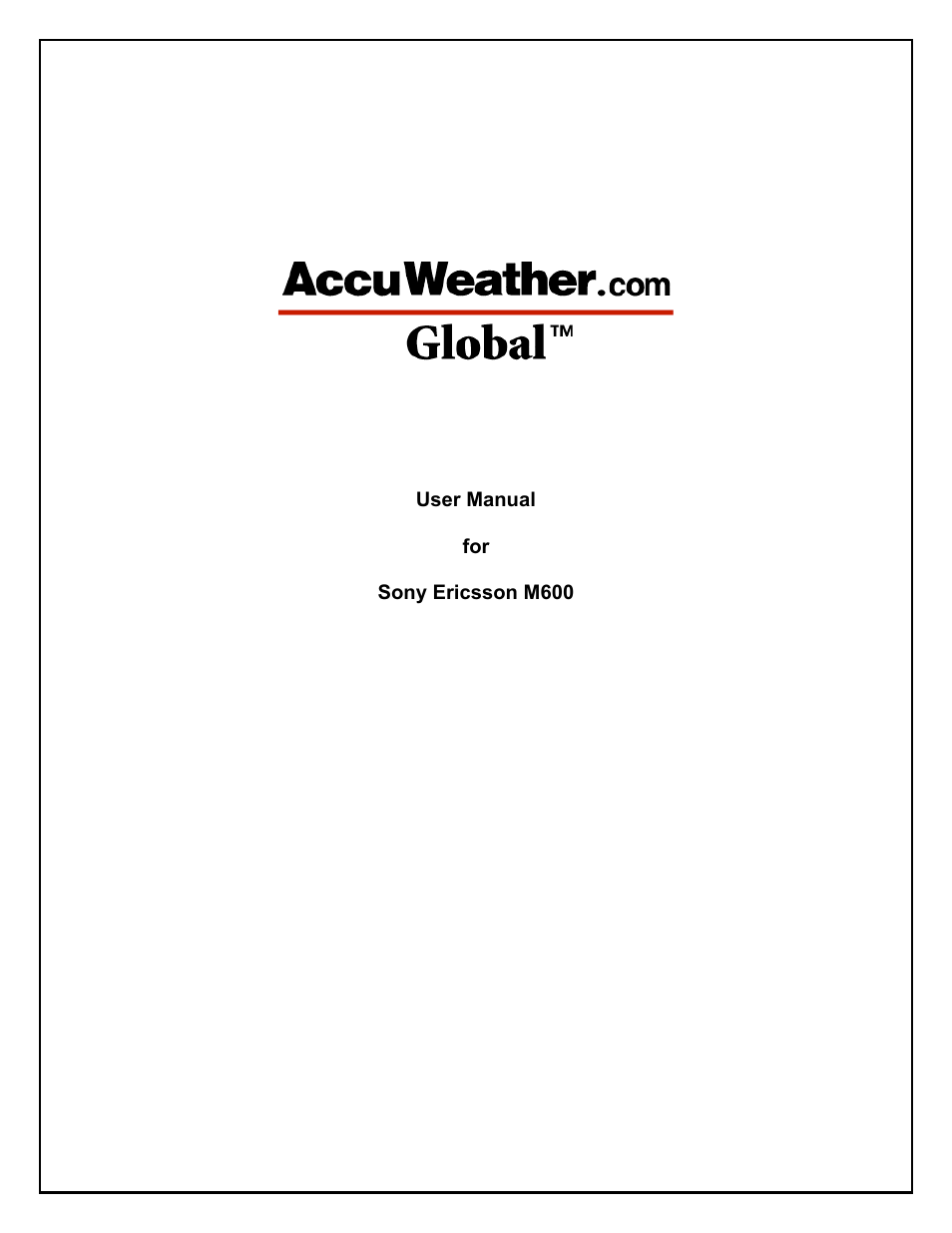 Sony Ericsson M600 User Manual | 8 pages
