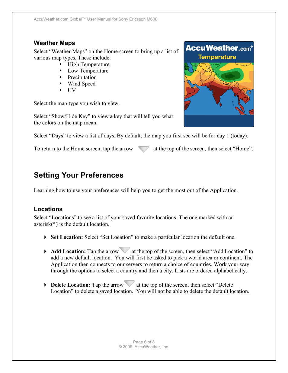 Setting your preferences | Sony Ericsson M600 User Manual | Page 6 / 8