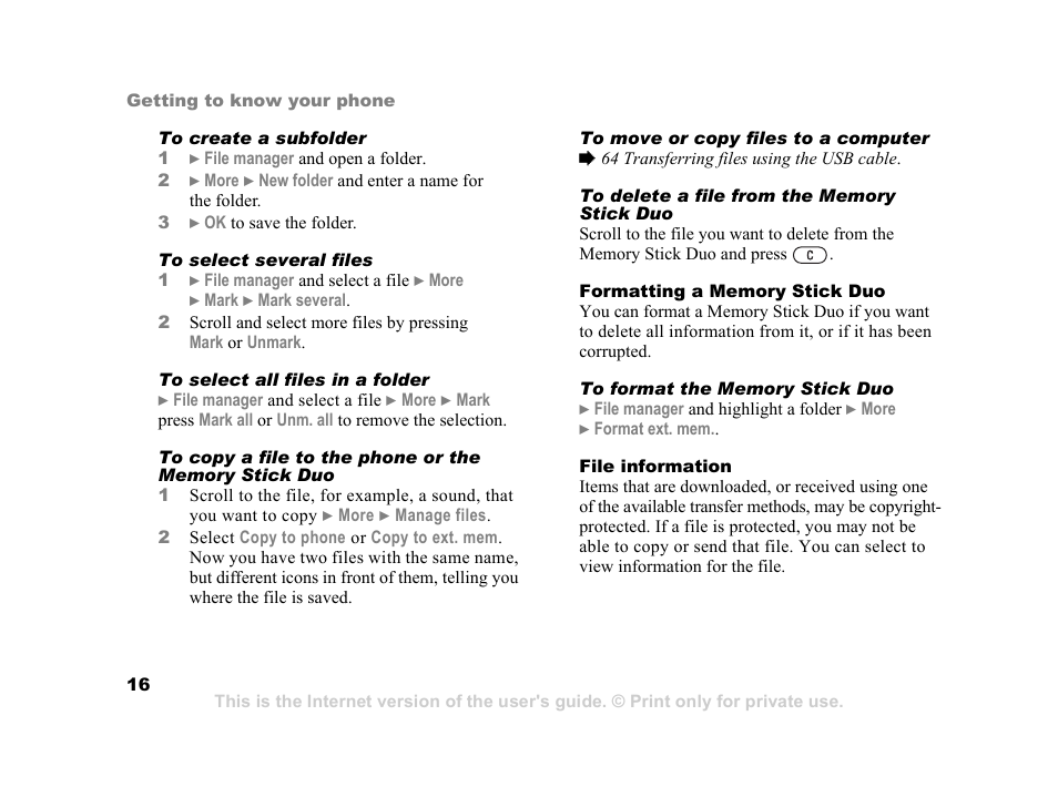 Sony Ericsson K750i User Manual | Page 16 / 92