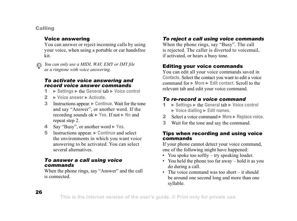 Sony Ericsson K750i User Manual | Page 26 / 92