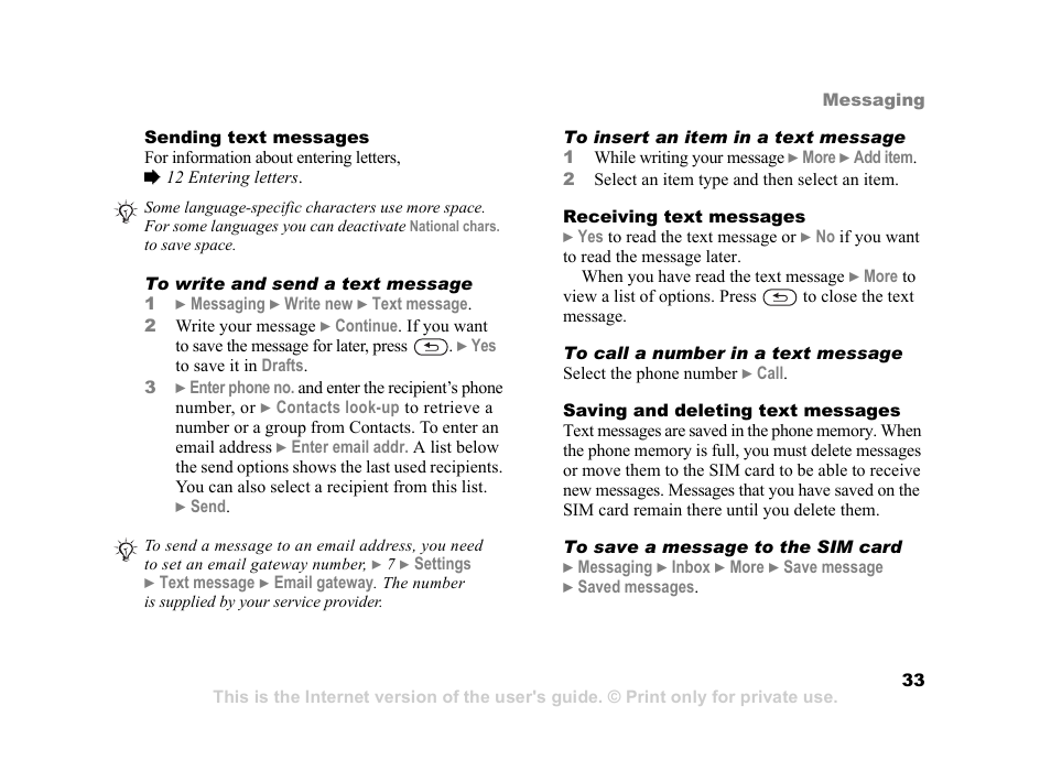 Sony Ericsson K750i User Manual | Page 33 / 92