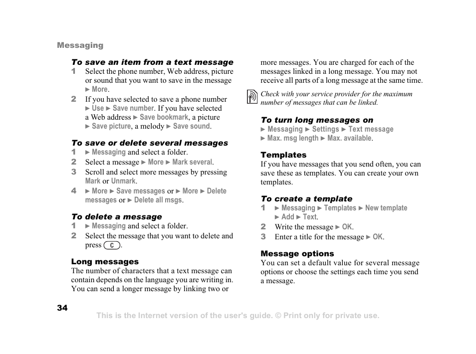 Sony Ericsson K750i User Manual | Page 34 / 92