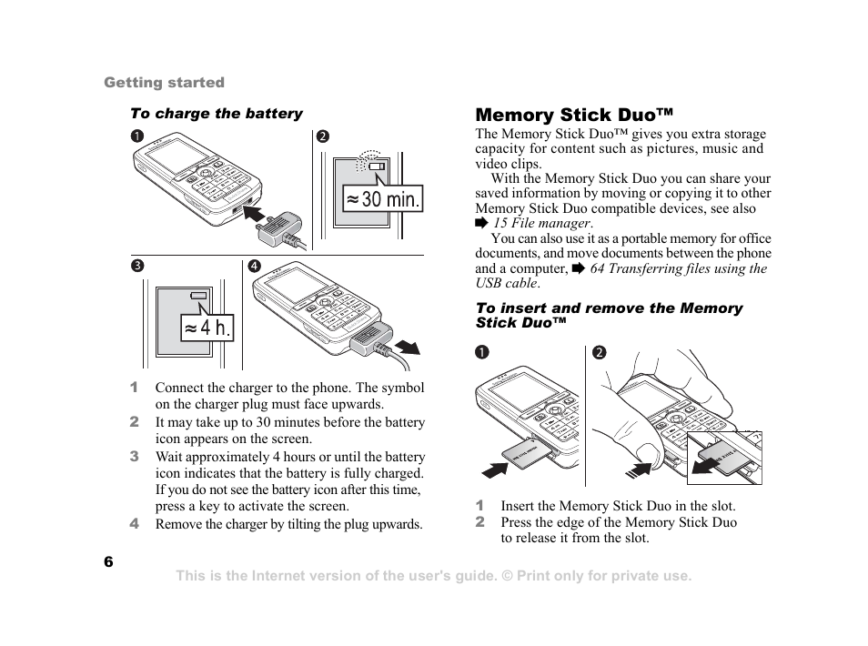Sony Ericsson K750i User Manual | Page 6 / 92