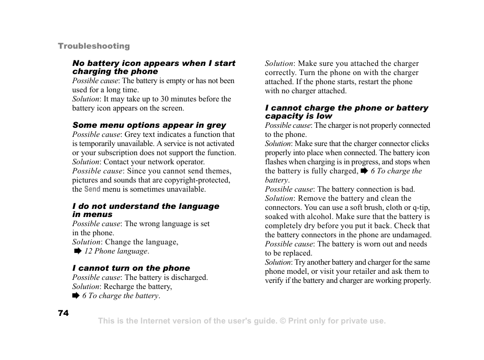 Sony Ericsson K750i User Manual | Page 74 / 92