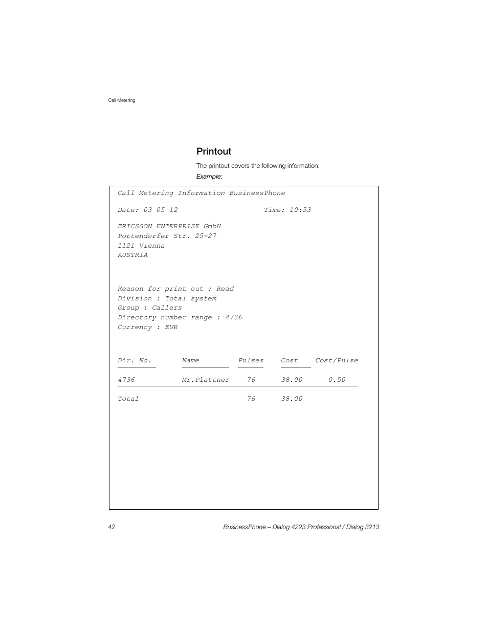 Printout | Sony Ericsson Dialog 4223 User Manual | Page 42 / 132