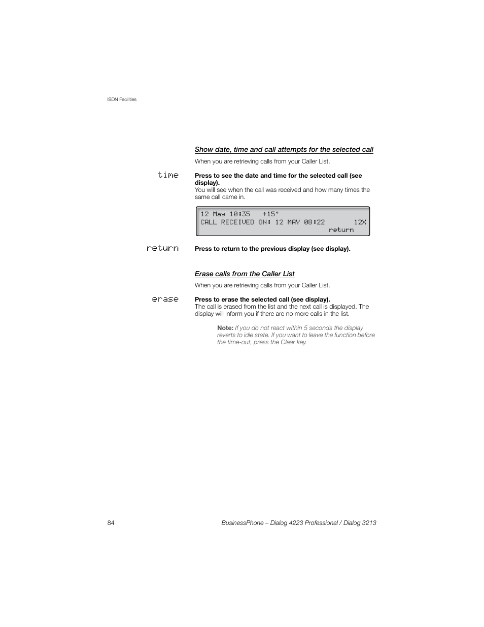 Erase calls from the caller list | Sony Ericsson Dialog 4223 User Manual | Page 84 / 132