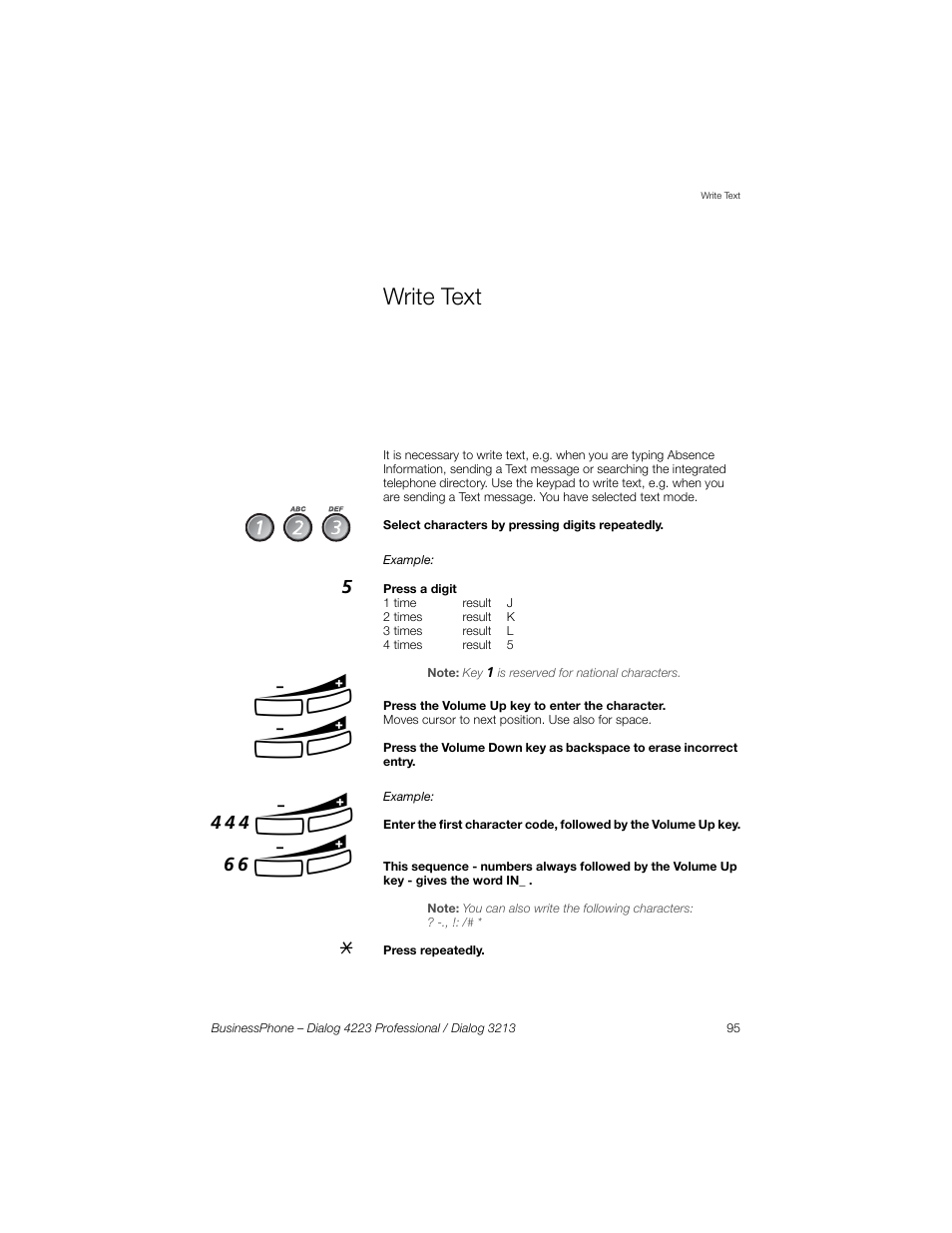 Write text, 444 ì, 66 ì | Sony Ericsson Dialog 4223 User Manual | Page 95 / 132