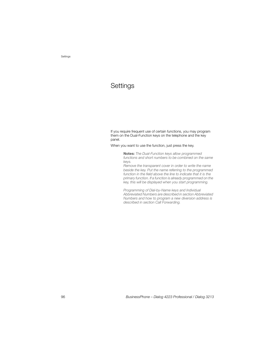 Settings | Sony Ericsson Dialog 4223 User Manual | Page 96 / 132