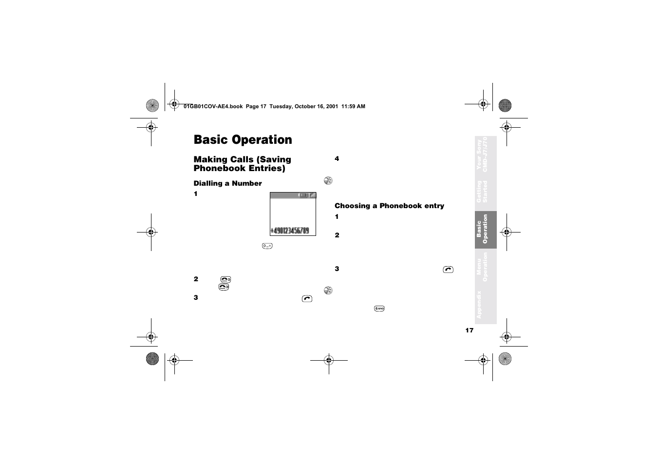 Basic operation | Sony Ericsson CMD-J7 User Manual | Page 17 / 68
