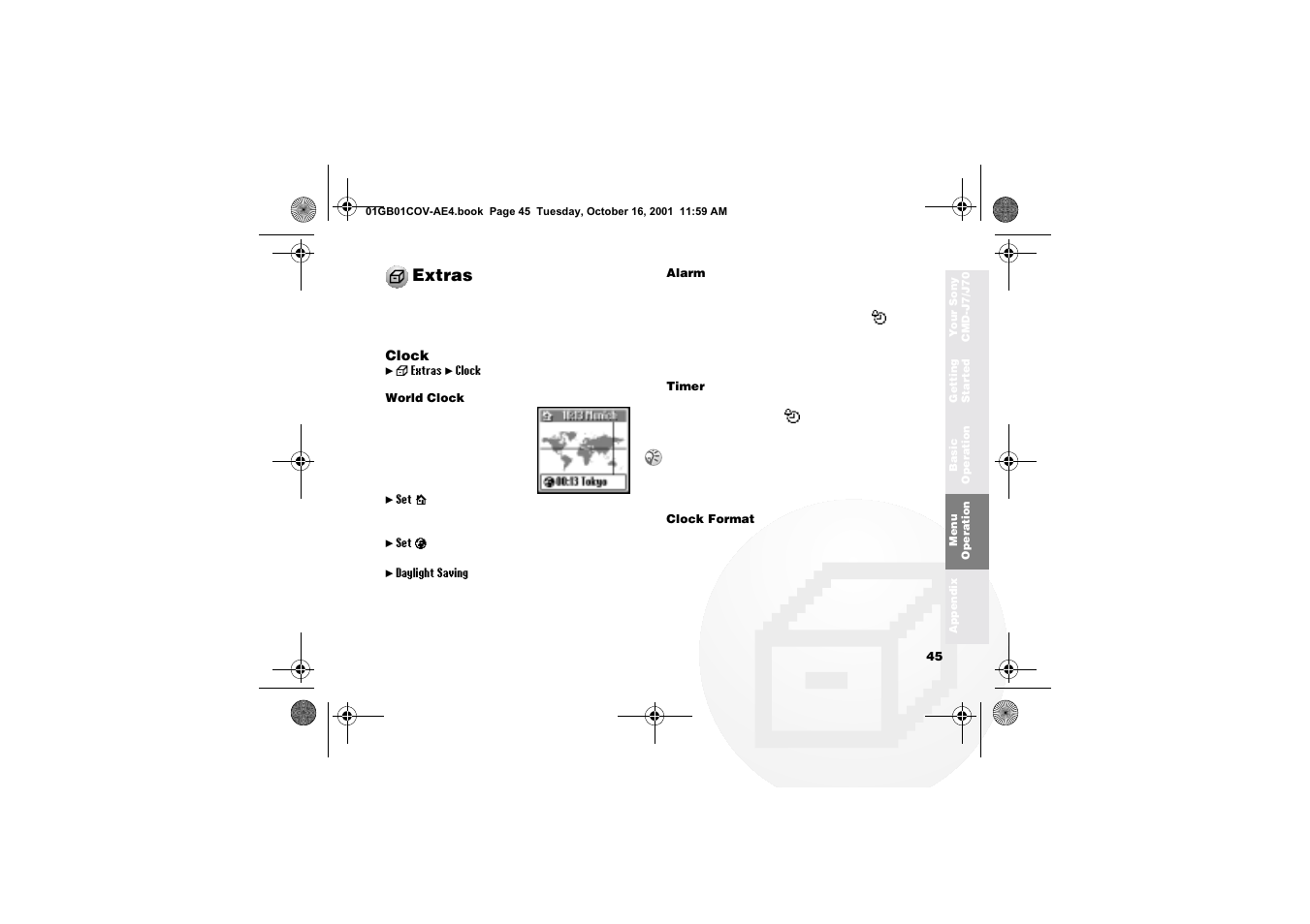 Extras | Sony Ericsson CMD-J7 User Manual | Page 45 / 68