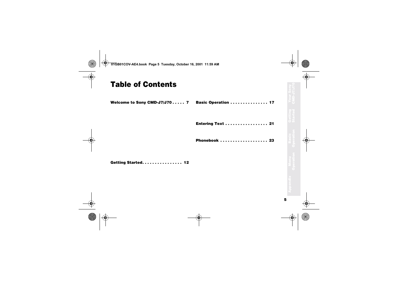 Sony Ericsson CMD-J7 User Manual | Page 5 / 68