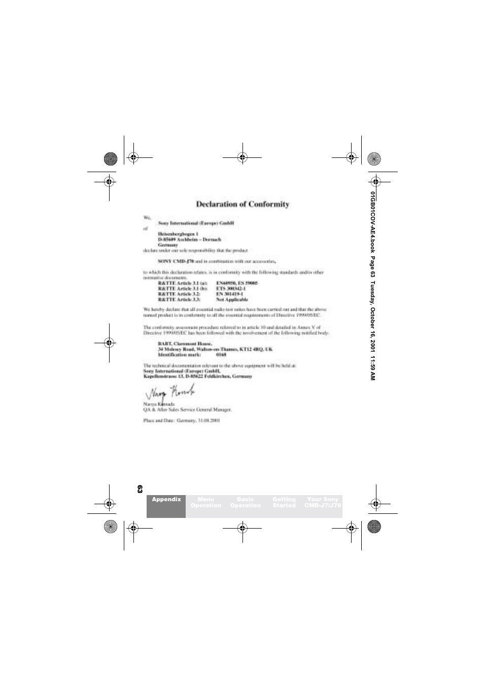 Sony Ericsson CMD-J7 User Manual | Page 63 / 68