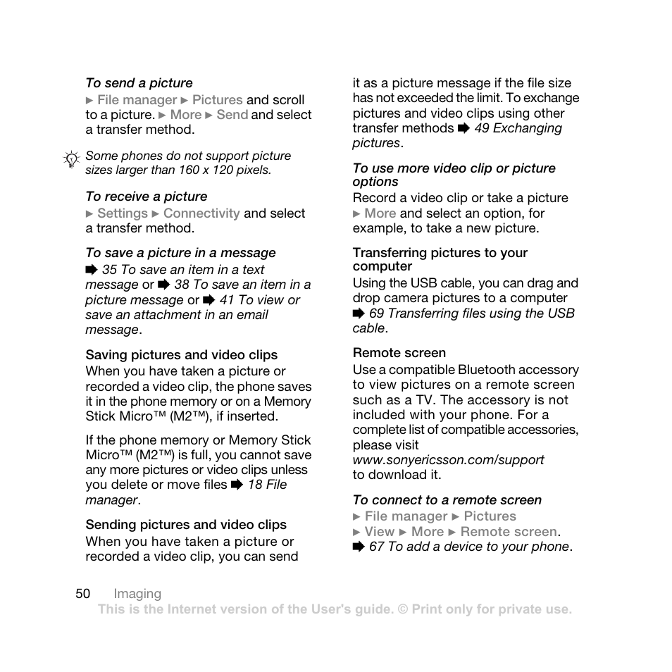 Sony Ericsson K550 User Manual | Page 50 / 97