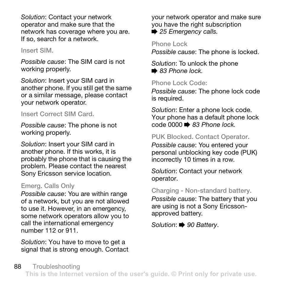 Sony Ericsson Z710c User Manual | Page 88 / 99