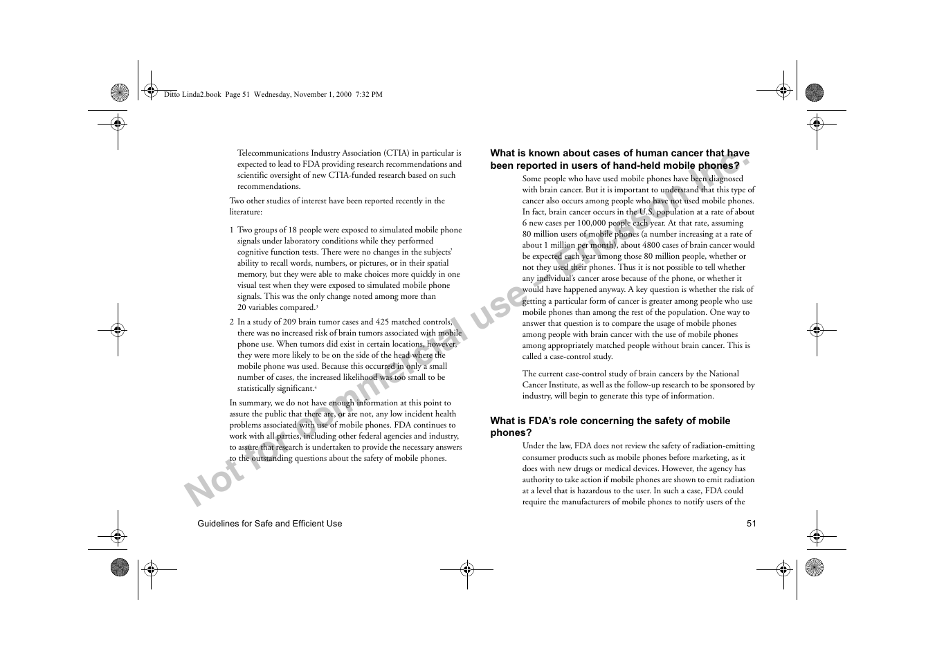 Not for commercial use – ericsson inc | Sony Ericsson R278d User Manual | Page 58 / 77