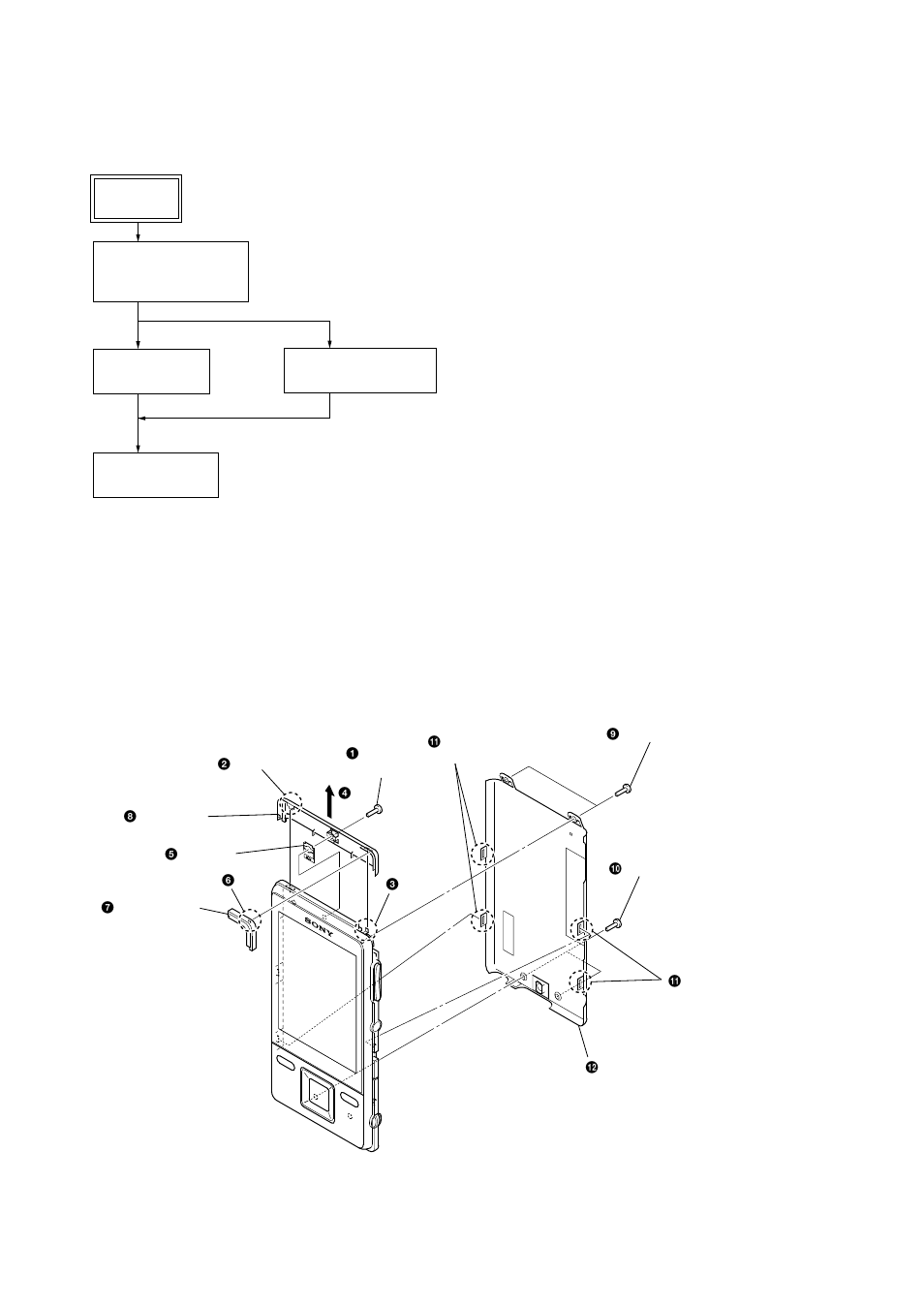 Disassembly, 1. disassembly flow, 2. cover (rear), rear assy | Sony Ericsson NWZ-A826K User Manual | Page 6 / 54