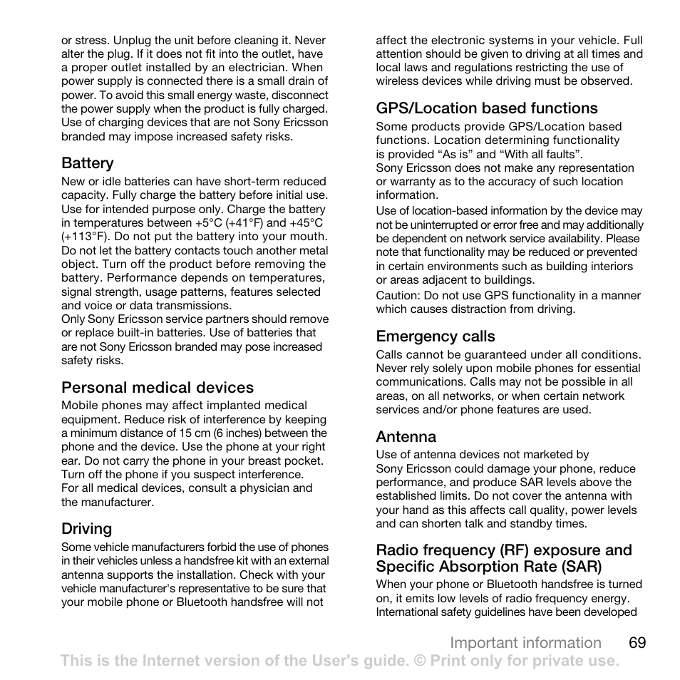 Sony Ericsson Cyber-shot C902 User Manual | Page 71 / 82