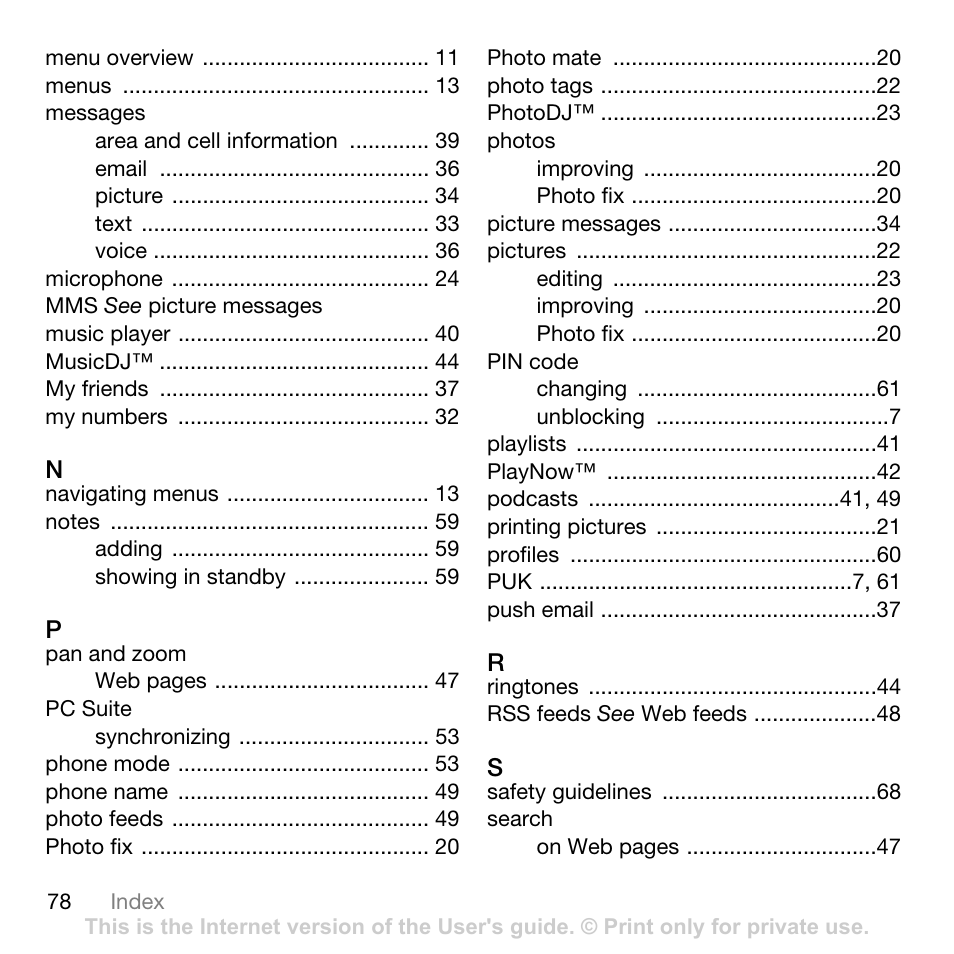 Sony Ericsson Cyber-shot C902 User Manual | Page 80 / 82