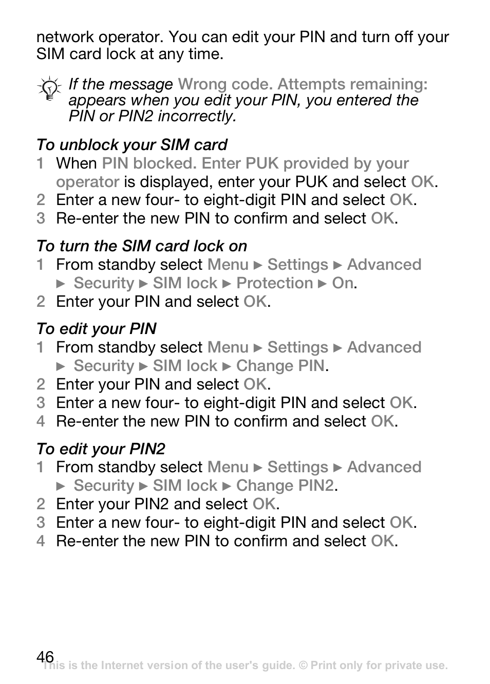 Sony Ericsson J110c User Manual | Page 47 / 80